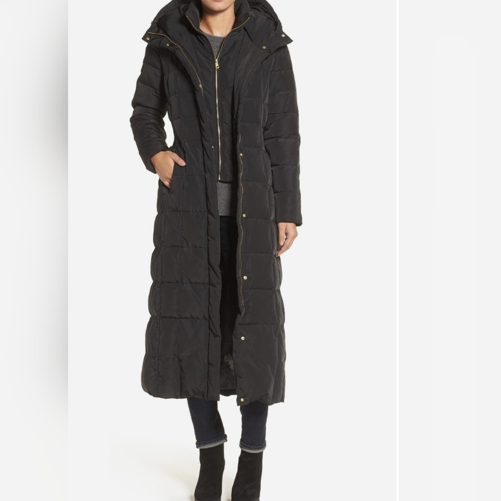 Cole Haan Signature Black Petite XXS Maxi Coat, XXSP